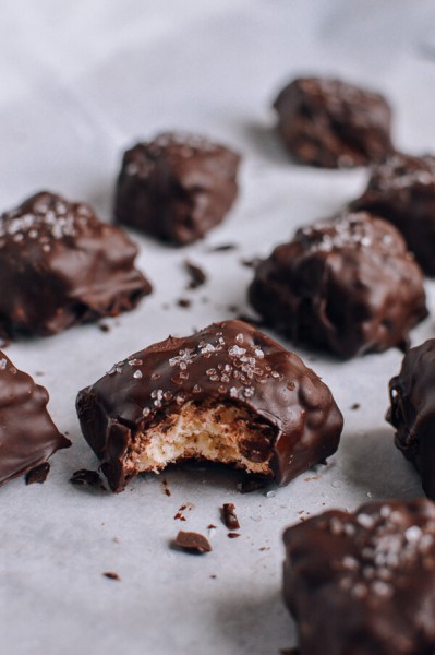 Chocolate Rice Krispie Nuggets with Sea Salt