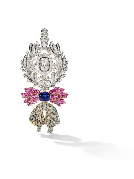 A sapphire, ruby and diamond Order of the Golden Fleece, Austria, and a jewelled neck badge, circa 1825 - Sotheby's Geneva 14 Nov 2018