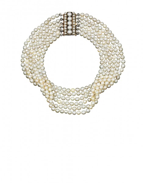 Natural pearl clasp and a cultured pearl and diamond necklace -Sotheby's Geneva 14 Nov 2018